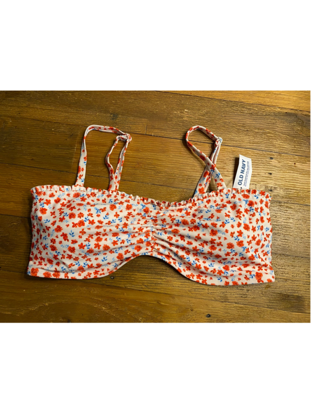 Old Navy XL NWT floral bikini top swimwear red white blue